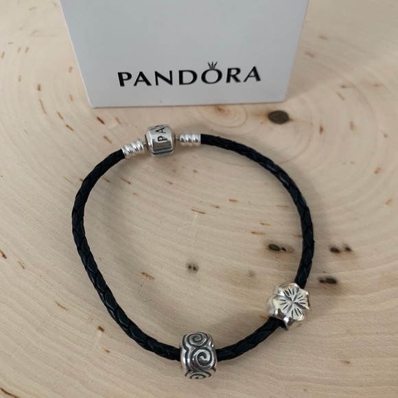 Pandora Black Clasp 925 Charm Bracelet 7.5" - Picture 2 of 9